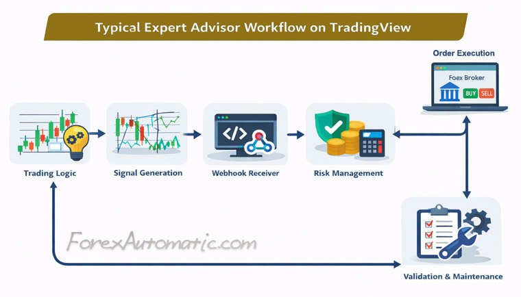 Typical Expert Advisor Workflow on TradingView.. Typical Expert Advisor Workflow on TradingView..